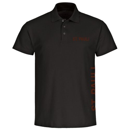 4068859191566 - multifanshop Poloshirt - St Pauli - Brust & Seite - Druck braun - Polo