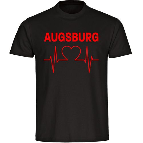 4068859101442 - multifanshop Herren T-Shirt - Augsburg - Herzschlag - Druck rot - Männer 4068859101442 - multifanshop Herren T-Shirt - Augsburg - Herzschlag - Druck rot - Männer