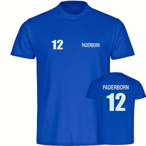 4068859030193 - multifanshop Herren T-Shirt - Paderborn - Trikot Nummer 12 - Druck weiß - Männer