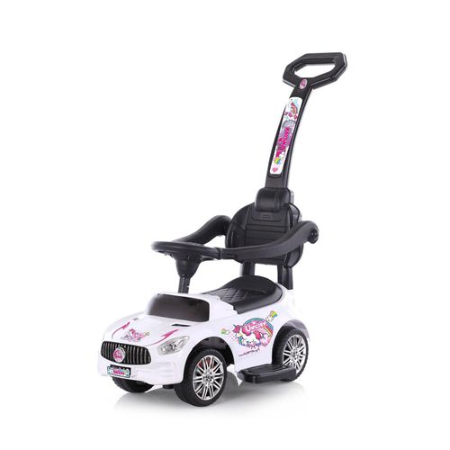 3800931040512 - Kinder Rutschauto 2in1 Einhorn Schubstange Musikfunktion bequemer Sitz weiß