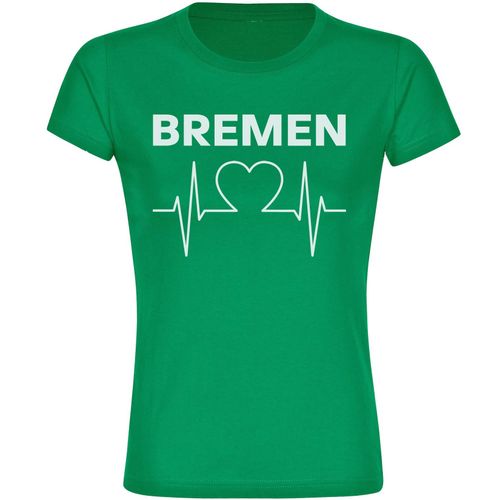4068859171995 - multifanshop Damen T-Shirt - Bremen - Herzschlag - Druck weiß - Frauen 4068859171995 - multifanshop Damen T-Shirt - Bremen - Herzschlag - Druck weiß - Frauen