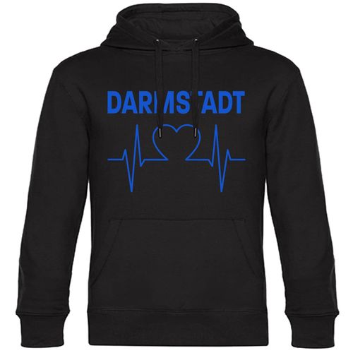 4068859035785 - multifanshop Kapuzen Sweatshirt - Darmstadt - Herzschlag - Druck blau - Hoodie