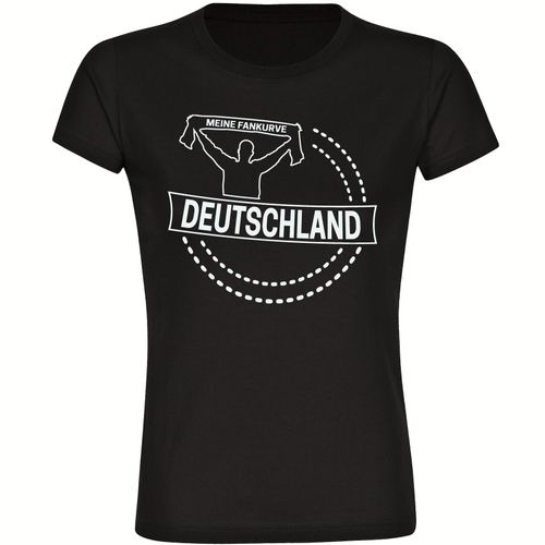 4068859267124 - multifanshop Damen T-Shirt - Deutschland - Meine Fankurve - Druck weiß - Frauen