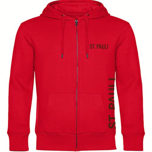 4068859192037 - multifanshop Kapuzen Sweatshirt Jacke - St Pauli - Brust & Seite - Druck braun - Sweat