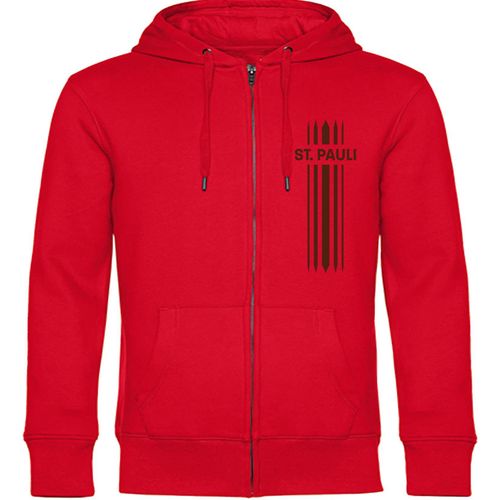 4068859195137 - multifanshop Kapuzen Sweatshirt Jacke - St Pauli - Streifen - Druck braun - Sweat 4068859195137 - multifanshop Kapuzen Sweatshirt Jacke - St Pauli - Streifen - Druck braun - Sweat