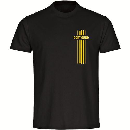 4068859188122 - multifanshop® Herren T-Shirt - Dortmund - Streifen - Druck gelb - Männer