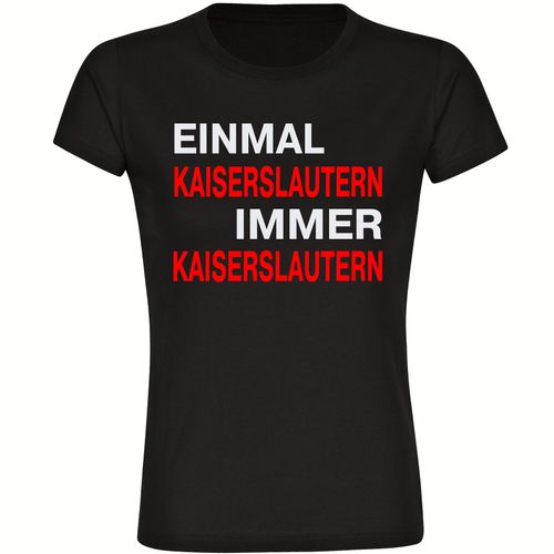 4068859144845 - multifanshop Damen T-Shirt - Kaiserslautern - Einmal Immer - Druck rot - Frauen 4068859144845 - multifanshop Damen T-Shirt - Kaiserslautern - Einmal Immer - Druck rot - Frauen