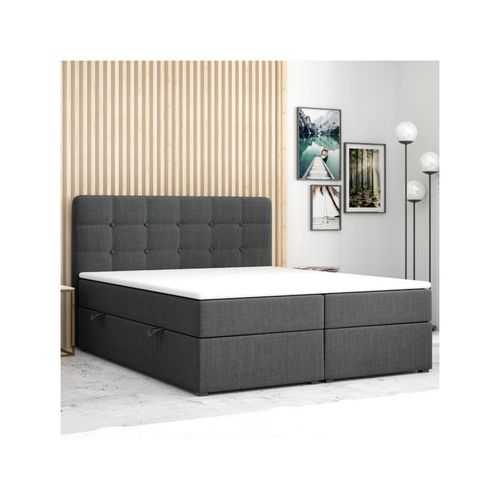 4262413690902 - Möbel Punkt Boxspringbett PRAG Chesterfield – Optik mit Bettkasten 180 x 200 cm Webstoff Grau Anthra 4262413690902 - Möbel Punkt Boxspringbett PRAG Chesterfield – Optik mit Bettkasten 180 x 200 cm Webstoff Grau Anthra
