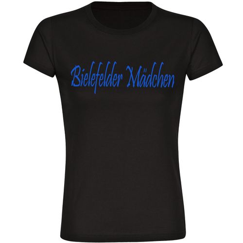 4068859061005 - multifanshop Damen T-Shirt - Bielefeld - Bielefelder Mädchen - Druck blau - Frauen