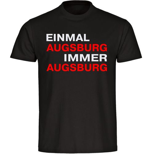 4068859143466 - multifanshop Herren T-Shirt - Augsburg - Einmal Immer - Druck rot - Männer