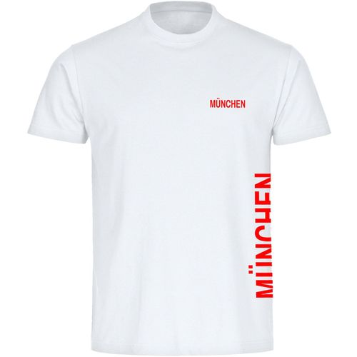 4068859084950 - multifanshop Herren T-Shirt - München rot - Brust & Seite - Druck rot - Männer 4068859084950 - multifanshop Herren T-Shirt - München rot - Brust & Seite - Druck rot - Männer