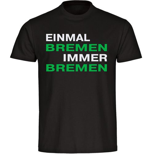 4068859180386 - multifanshop Herren T-Shirt - Bremen - Einmal Immer - Druck grün - Männer