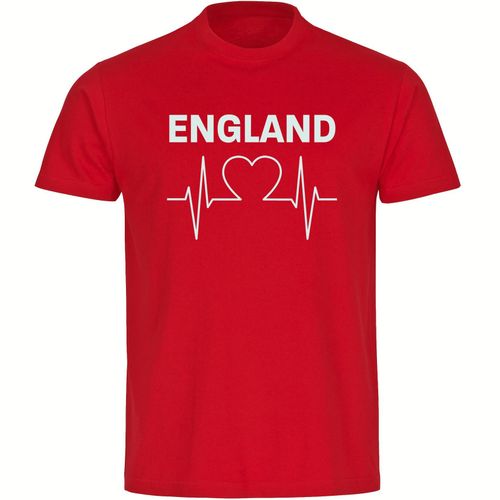 4068859226107 - multifanshop Herren T-Shirt - England - Herzschlag - Druck weiß - Männer