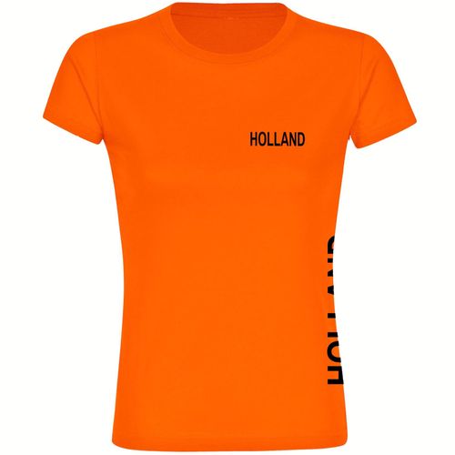 4068859454517 - multifanshop Damen T-Shirt - Holland - Brust & Seite - Druck schwarz - Frauen