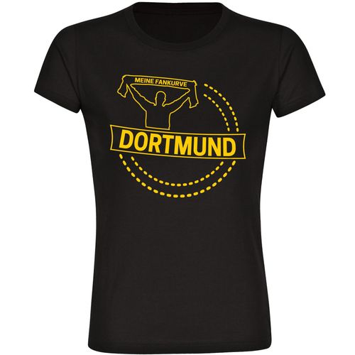 4068859188993 - multifanshop® Damen T-Shirt - Dortmund - Meine Fankurve - Druck gelb - Frauen