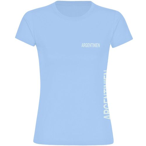 4068859273408 - multifanshop Damen T-Shirt - Argentinien - Brust & Seite - Druck weiß - Frauen