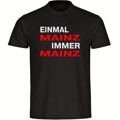 4068859145491 - multifanshop Herren T-Shirt - Mainz - Einmal Immer - Druck rot - Männer