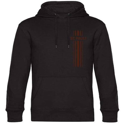 4068859194932 - multifanshop Kapuzen Sweatshirt - St Pauli - Streifen - Druck braun - Hoodie