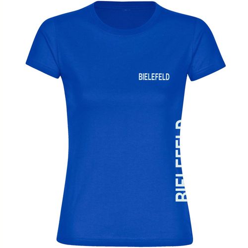 4068859014490 - multifanshop Damen T-Shirt - Bielefeld - Brust & Seite - Druck weiß - Frauen