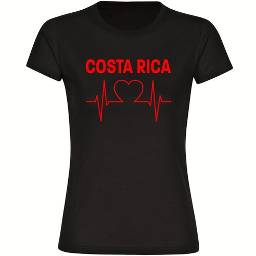 4068859223922 - multifanshop Damen T-Shirt - Costa Rica - Herzschlag - Druck rot - Frauen