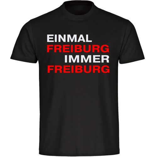 4068859144418 - multifanshop Herren T-Shirt - Freiburg - Einmal Immer - Druck rot - Männer 4068859144418 - multifanshop Herren T-Shirt - Freiburg - Einmal Immer - Druck rot - Männer