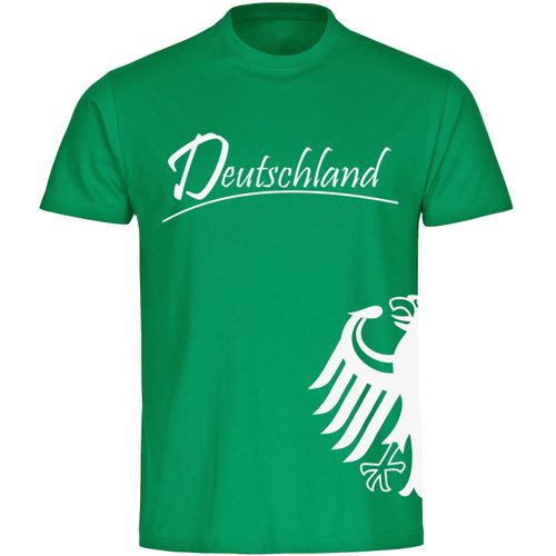 4068859250669 - multifanshop Herren T-Shirt - Deutschland - Adler seitlich - Druck weiß - Männer