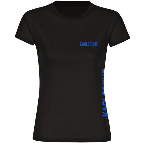 4068859020569 - multifanshop Damen T-Shirt - Karlsruhe - Brust & Seite - Druck blau - Frauen