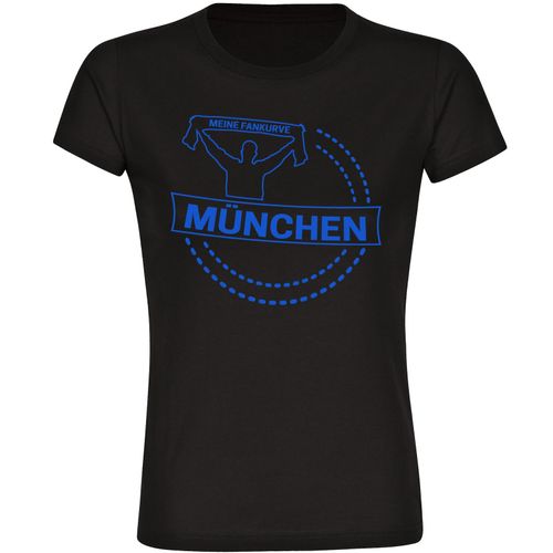 4068859055592 - multifanshop Damen T-Shirt - München blau - Meine Fankurve - Druck blau - Frauen