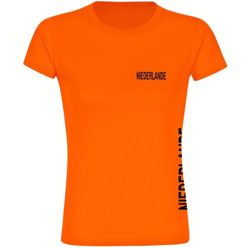 4068859457440 - multifanshop Damen T-Shirt - Niederlande - Brust & Seite - Druck schwarz - Frauen