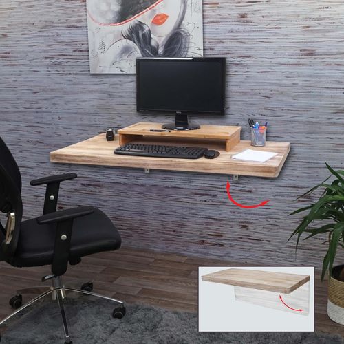 4057651421551 - Wandtisch MCW-H48 Wandklapptisch Wandregal Tisch klappbar Massiv-Holz ~ 120x60cm naturfarben 4057651421551 - Wandtisch MCW-H48 Wandklapptisch Wandregal Tisch klappbar Massiv-Holz ~ 120x60cm naturfarben
