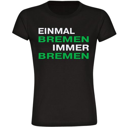 4068859180485 - multifanshop Damen T-Shirt - Bremen - Einmal Immer - Druck grün - Frauen