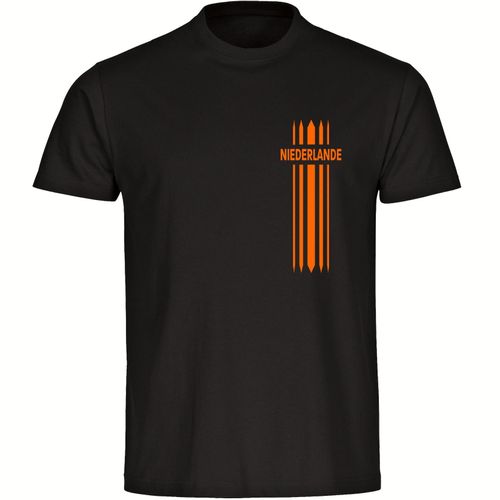 4068859457914 - multifanshop Herren T-Shirt - Niederlande - Streifen - Druck orange - Männer