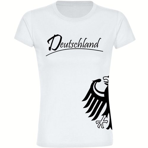 4068859269081 - multifanshop Damen T-Shirt - Deutschland - Adler seitlich - Druck schwarz - Frauen