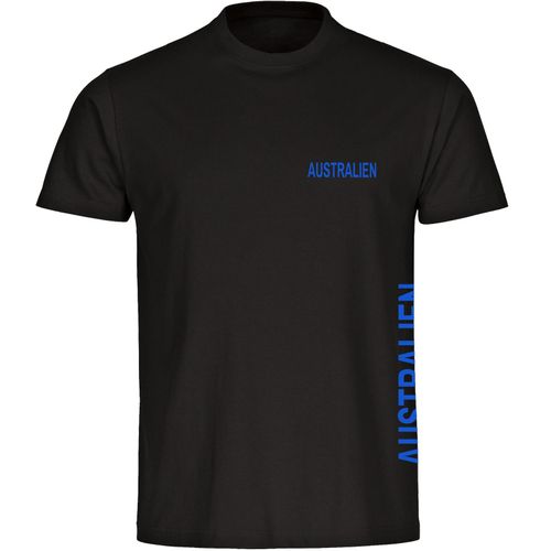 4068859275730 - multifanshop Herren T-Shirt - Australien - Brust & Seite - Druck blau - Männer