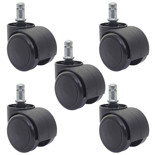 4057651422091 - 5er-Set Hartbodenrollen MCW-H86 Bürostuhl-Rollen Stuhlrollen 150kg belastbar Ø 11mm ~ schwarz