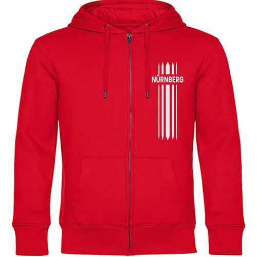 4068859131081 - multifanshop Kapuzen Sweatshirt Jacke - Nürnberg - Streifen - Druck weiß - Sweat 4068859131081 - multifanshop Kapuzen Sweatshirt Jacke - Nürnberg - Streifen - Druck weiß - Sweat