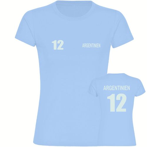 4068859273583 - multifanshop Damen T-Shirt - Argentinien - Trikot Nummer 12 - Druck weiß - Frauen 4068859273583 - multifanshop Damen T-Shirt - Argentinien - Trikot Nummer 12 - Druck weiß - Frauen