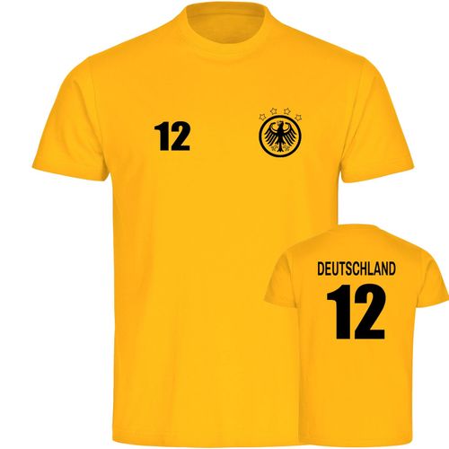 4068859252342 - multifanshop Herren T-Shirt - Deutschland - Adler Retro Trikot 12 - Druck schwarz - Männer