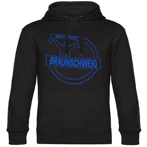 4068859203979 - multifanshop Kapuzen Sweatshirt - Braunschweig - Meine Fankurve - Druck blau - Hoodie