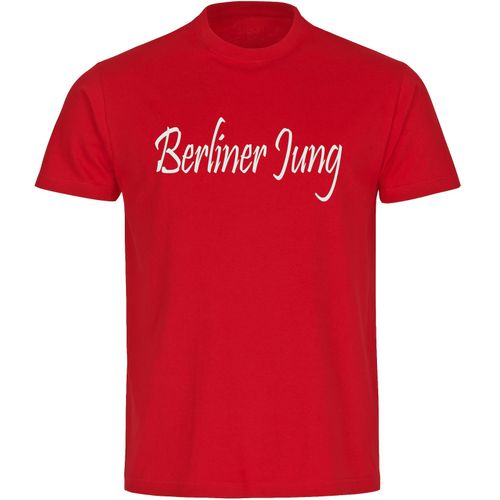 4068859150136 - multifanshop Herren T-Shirt - Berlin rot - Berliner Jung - Druck weiß - Männer