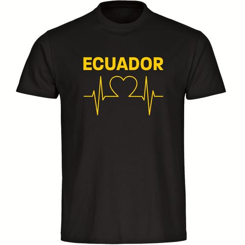 4068859292492 - multifanshop Herren T-Shirt - Ecuador - Herzschlag - Druck gelb - Männer