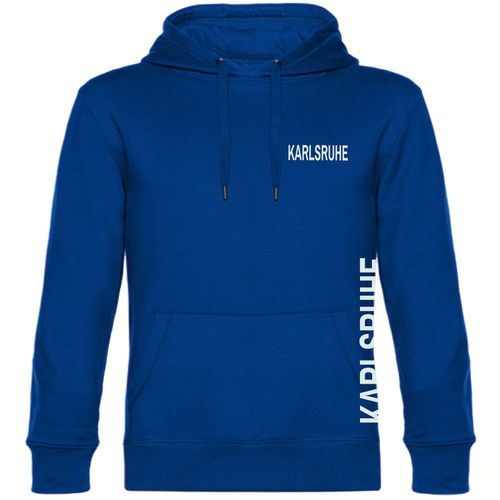 4068859021214 - multifanshop Kapuzen Sweatshirt - Karlsruhe - Brust & Seite - Druck weiß - Hoodie