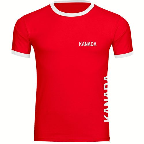 4068859211806 - multifanshop Kontrast T-Shirt - Kanada - Brust & Seite - Druck weiß - Männer