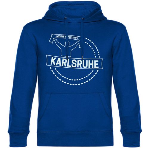4068859055264 - multifanshop Kapuzen Sweatshirt - Karlsruhe - Meine Fankurve - Druck weiß - Hoodie