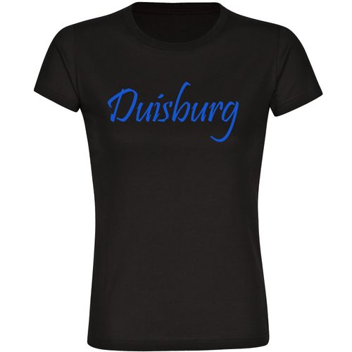 4068859066468 - multifanshop Damen T-Shirt - Duisburg - Schriftzug - Druck blau - Frauen