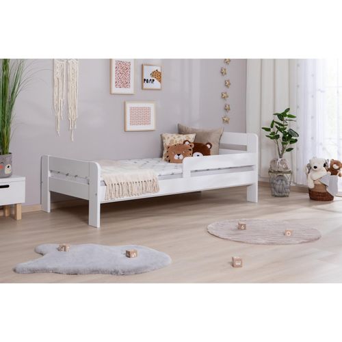 4251105970545 - TiCAA Einzelbett Kinderbett Jugendbett Bennet mit Rausfallschutz & Lattenrost für Schlafzimmer Kinderzimmer Kiefer Massivholz Bettgestell 90 x 200 cm 4251105970545 - TiCAA Einzelbett Kinderbett Jugendbett Bennet mit Rausfallschutz & Lattenrost für Schlafzimmer Kinderzimmer Kiefer Massivholz Bettgestell 90 x 200 cm