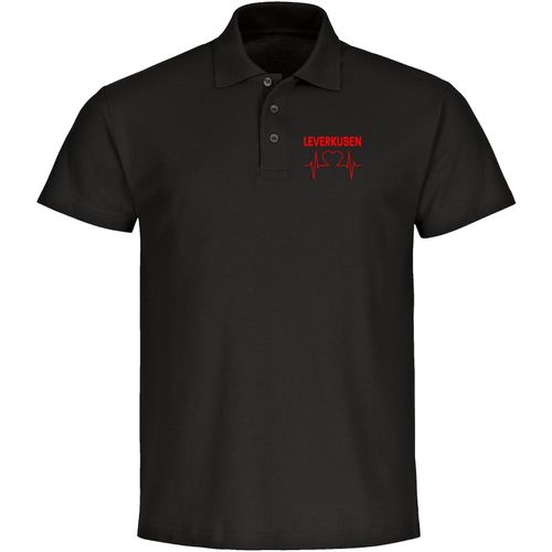 4068859113254 - multifanshop Poloshirt - Leverkusen - Herzschlag - Druck rot - Polo