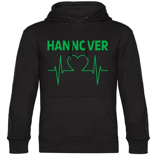 4068859173203 - multifanshop Kapuzen Sweatshirt - Hannover - Herzschlag - Druck grün - Hoodie