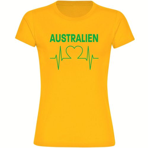 4068859277826 - multifanshop Damen T-Shirt - Australien - Herzschlag - Druck grün - Frauen