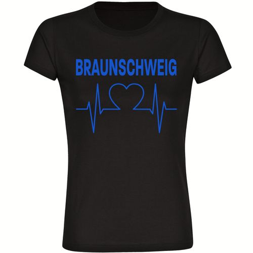 4068859200428 - multifanshop Damen T-Shirt - Braunschweig - Herzschlag - Druck blau - Frauen 4068859200428 - multifanshop Damen T-Shirt - Braunschweig - Herzschlag - Druck blau - Frauen